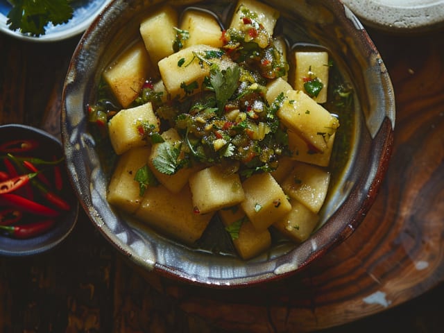 A picture of Yuca con Mojo